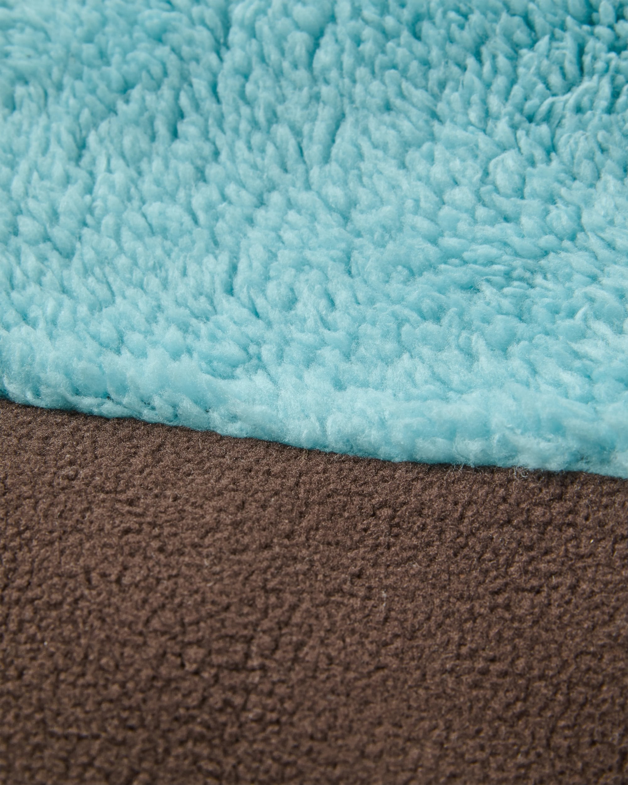 Nestling Recycled Polar-Lined Sherpa Fleece - Retro Blue/Espresso - Flatlay