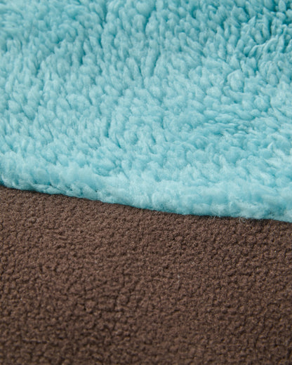 Nestling Recycled Polar-Lined Sherpa Fleece - Retro Blue/Espresso - Flatlay