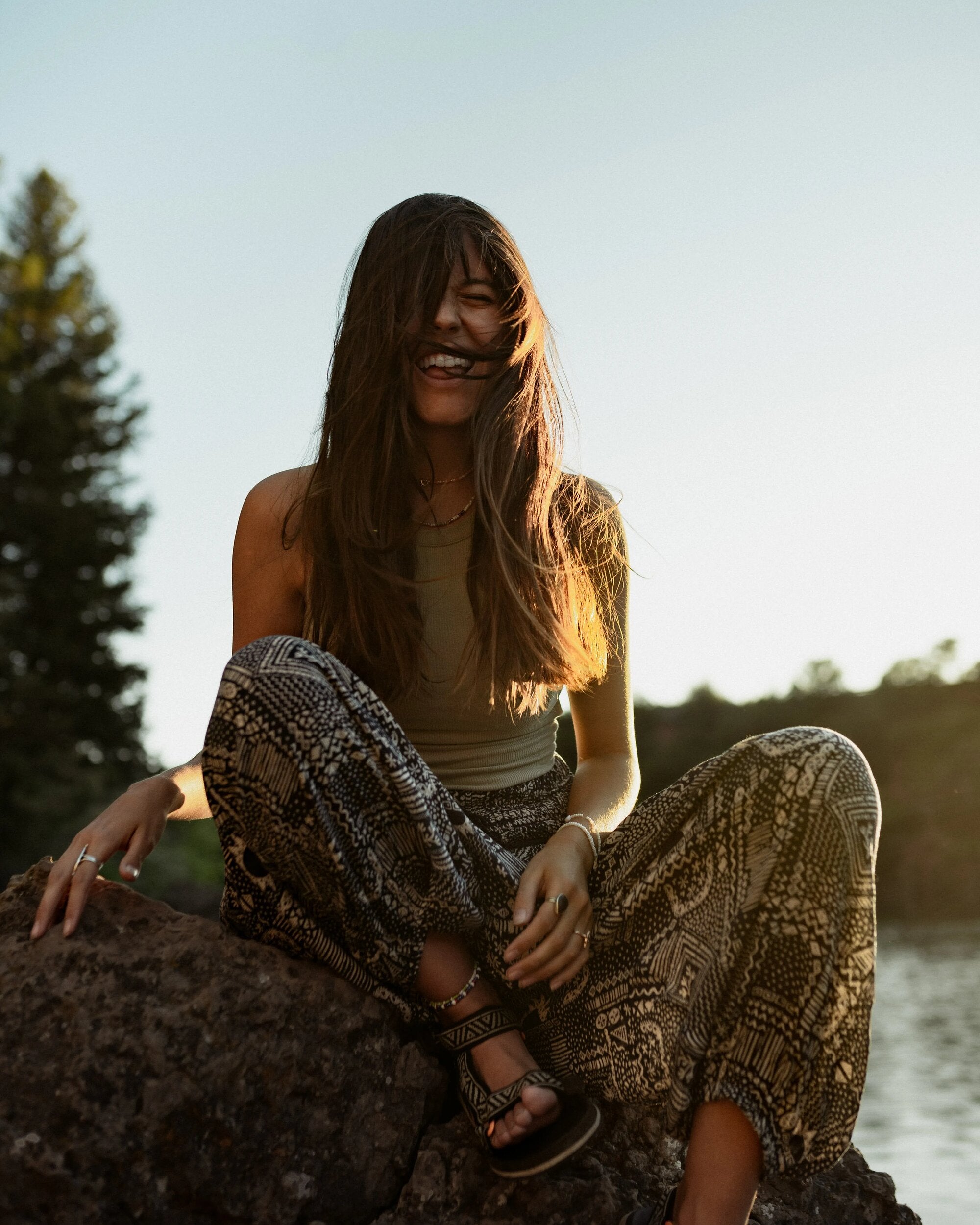 Daylily Loose Trouser - Vintage Patchwork Navy - Lifestyle