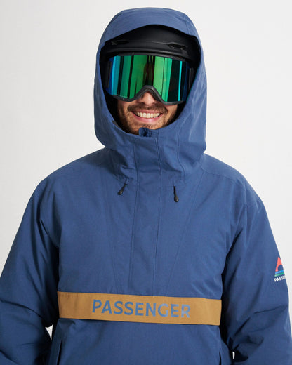 Snowscape Men's Recycled Anorak - Dark Denim - Studio Model