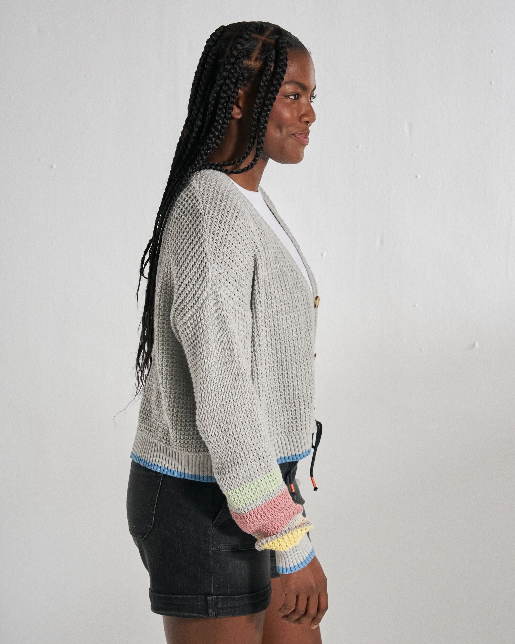 Serenity Knitted Cardigan - Grey Marl - Studio Model