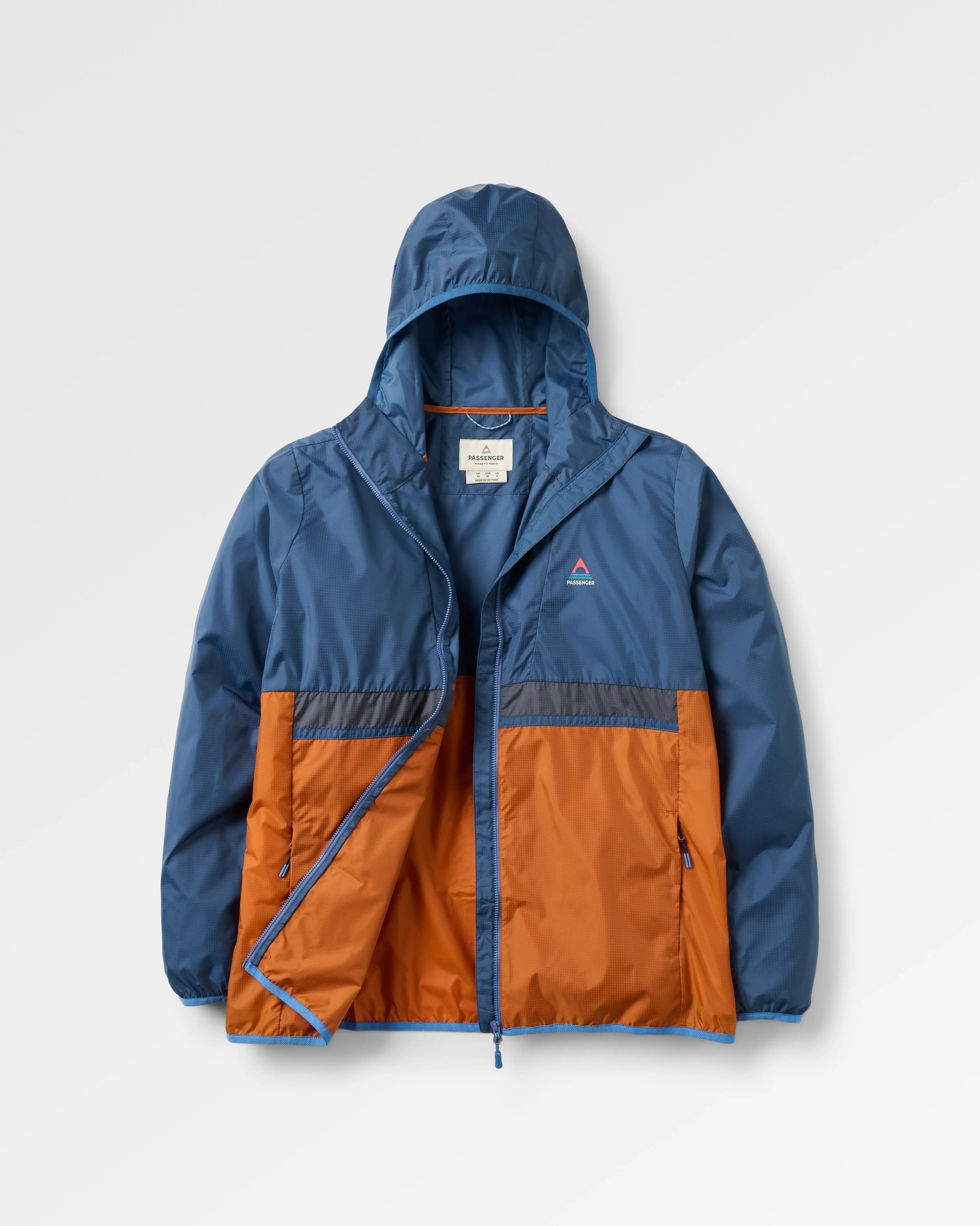 Viento Windshell Jacket Dark Denim/Sunset Orange – Passenger
