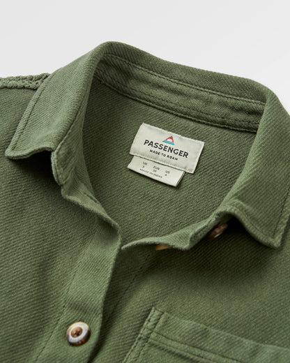 Maya Twill Overshirt - Wild Green - Flatlay