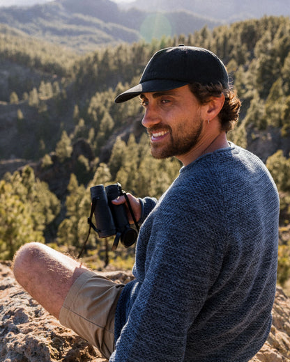 Shore Organic Cotton Knitted Jumper - Rich Navy - Lifestyle