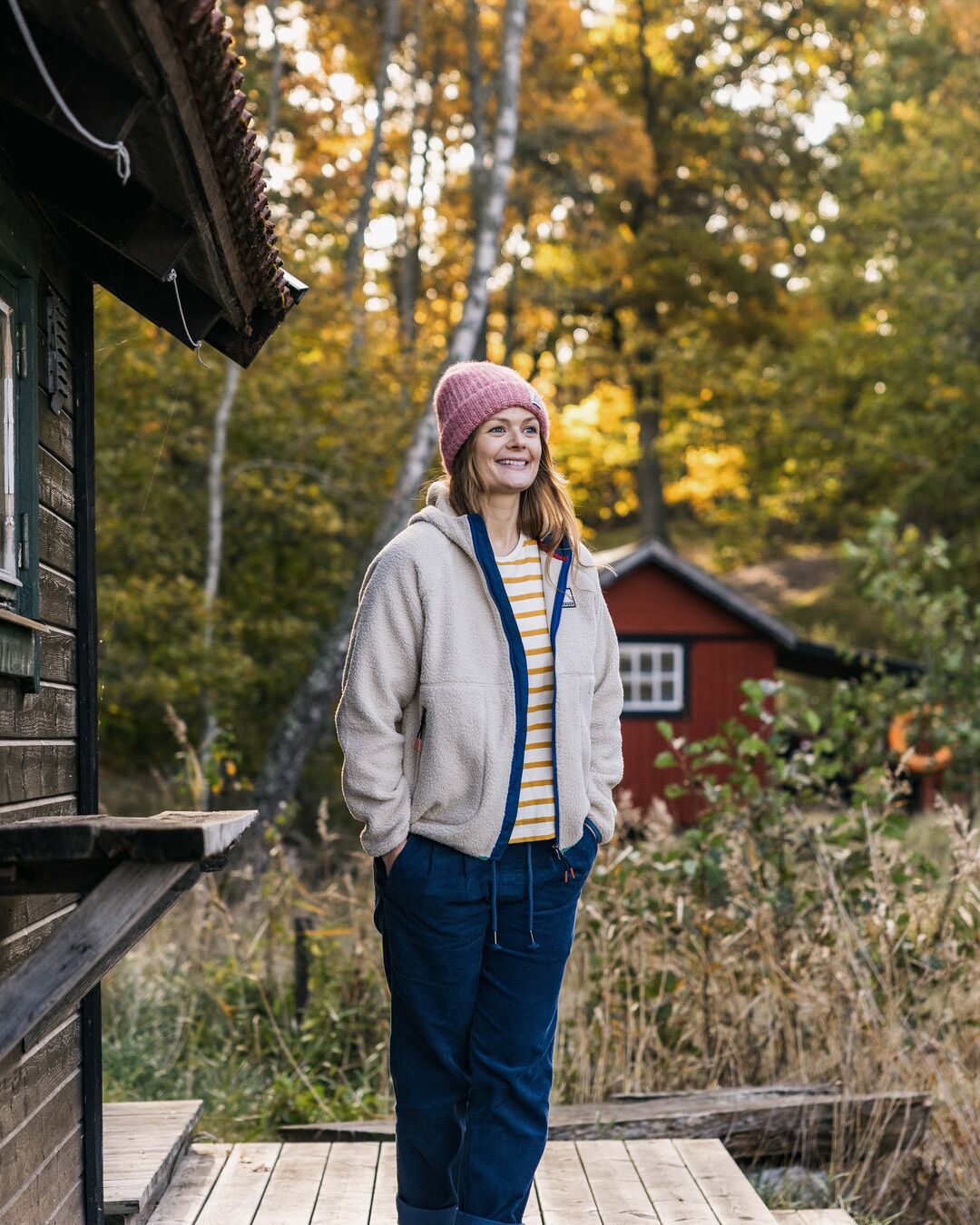 North Coast Full Zip Recycled Sherpa Fleece - Oatmeal - Lifestyle