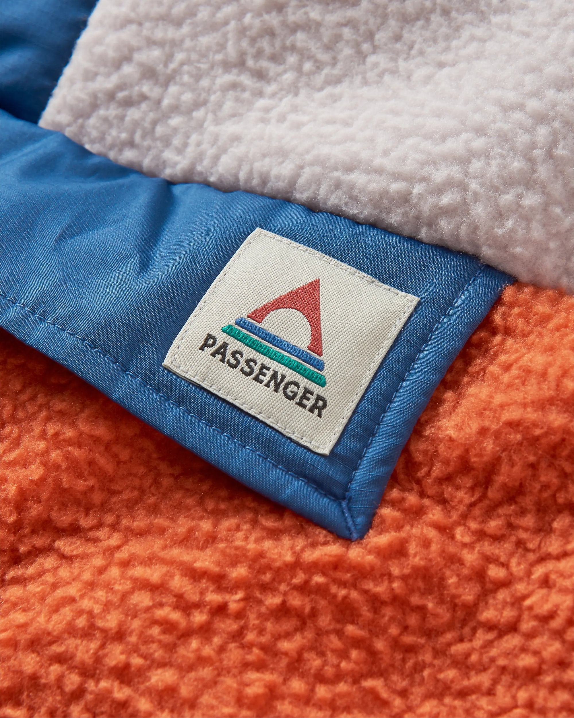 Maren 1/2 Zip Recycled Sherpa Fleece - Burnt Orange - Flatlay