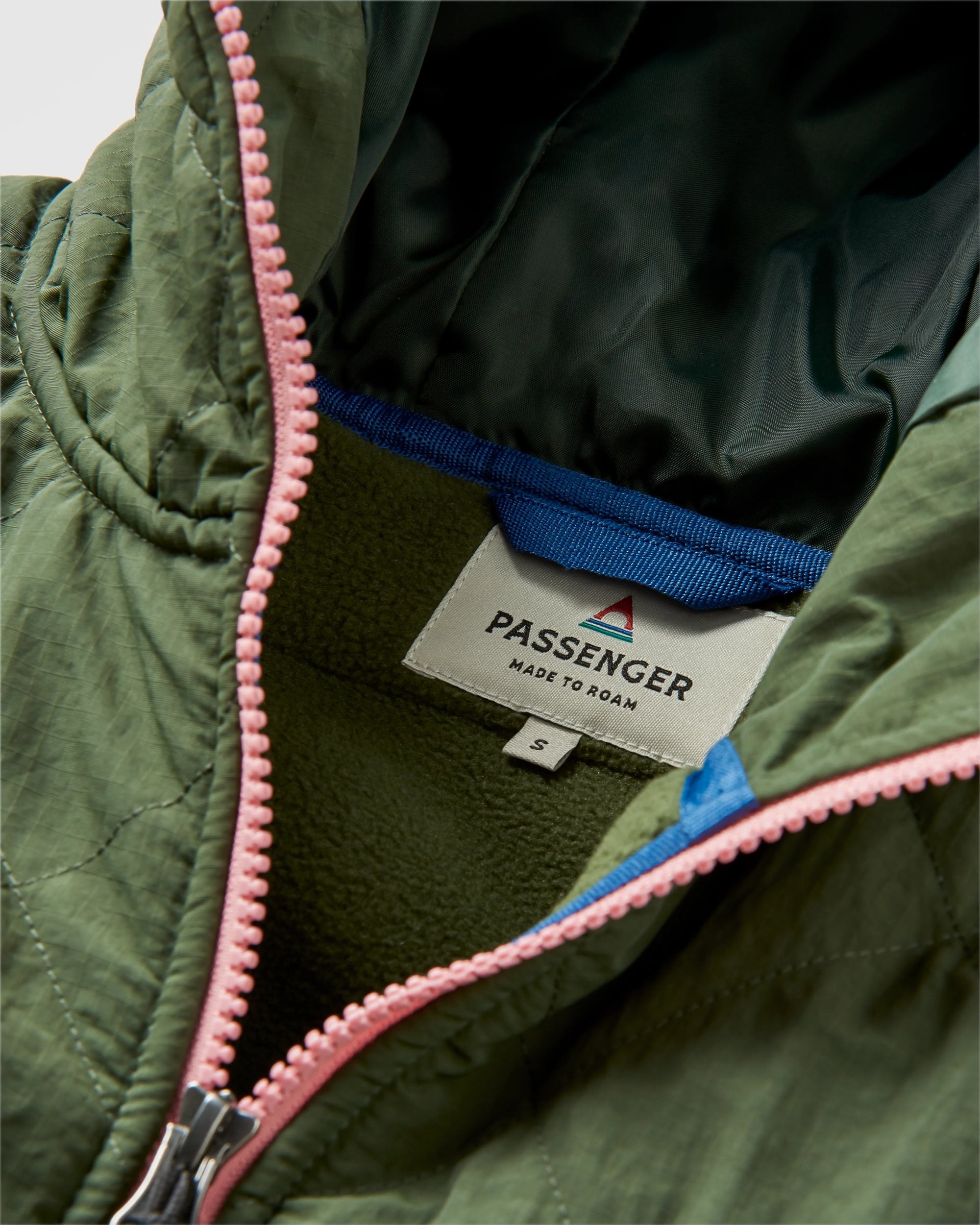 Beaumont Recycled Sherpa Hooded Fleece - Abstract Mountain Fir Tree - Flatlay