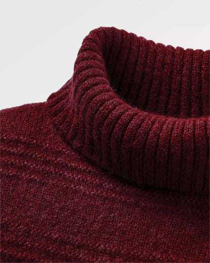 Snug Recycled Polo Neck Knitted Jumper - Wine
