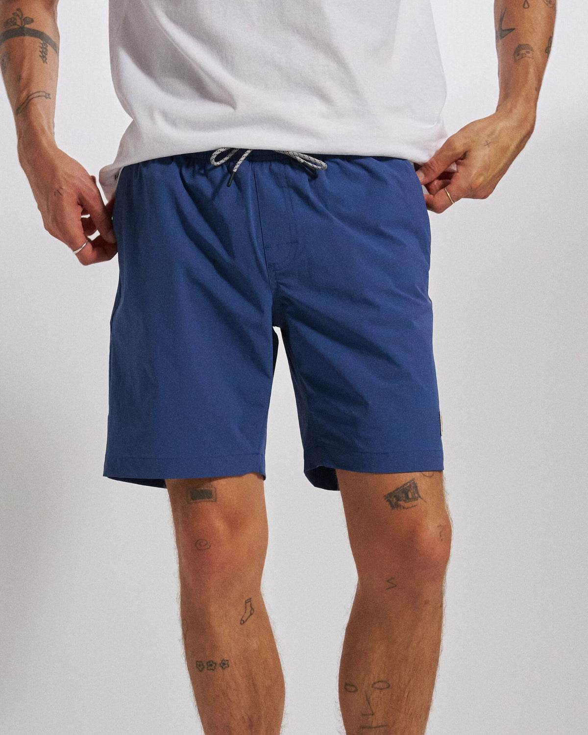 Drifter NetPlus® Swim Lined Short - Dark Denim - Studio Model