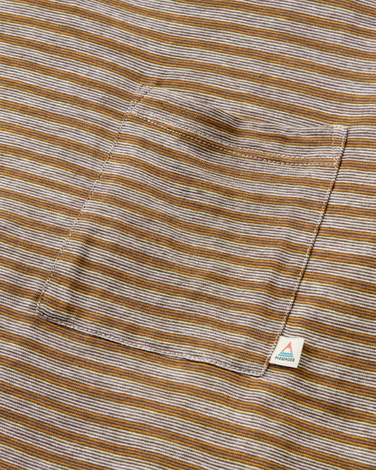 Sunscape Stripe Pocket T-Shirt - Birch - Flatlay