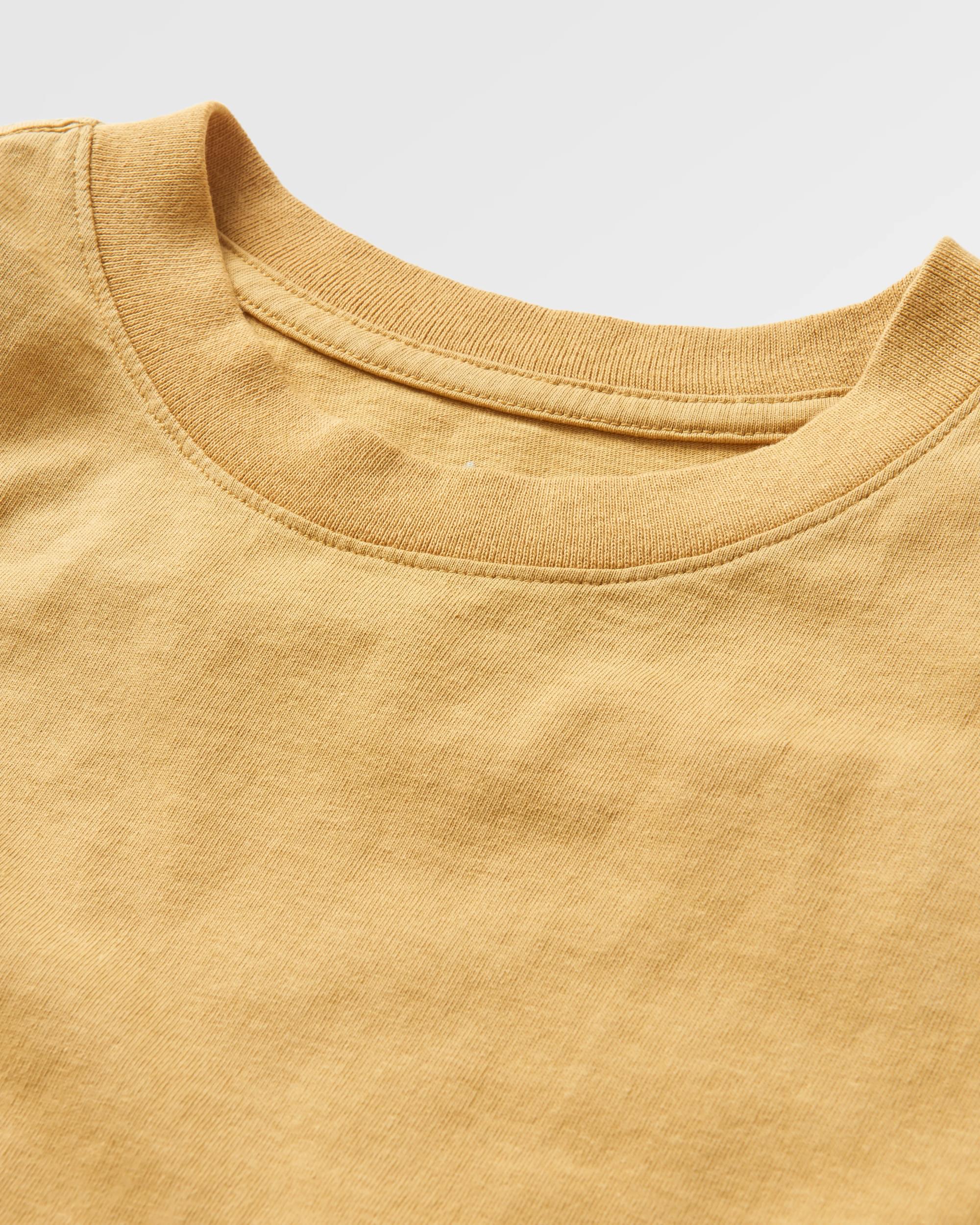 Elbio Recycled Relaxed Fit T-Shirt - Mustard Gold - Flatlay