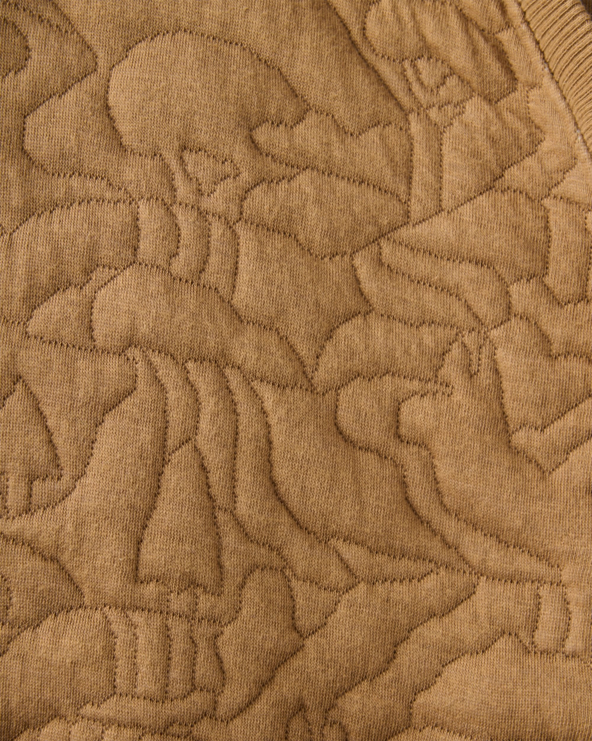 Seagrass Organic Cotton Quilted Hoodie - Caramel - Flatlay
