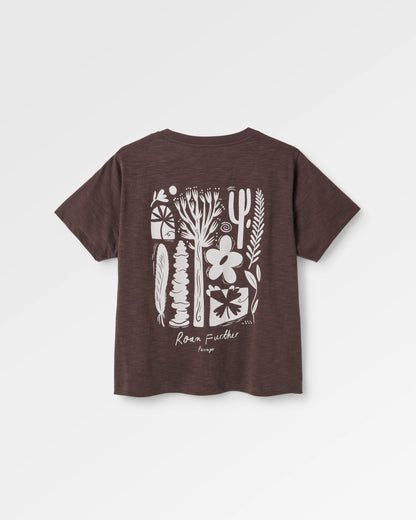 Women's Roam Further T-Shirt - Espresso - Flatlay
