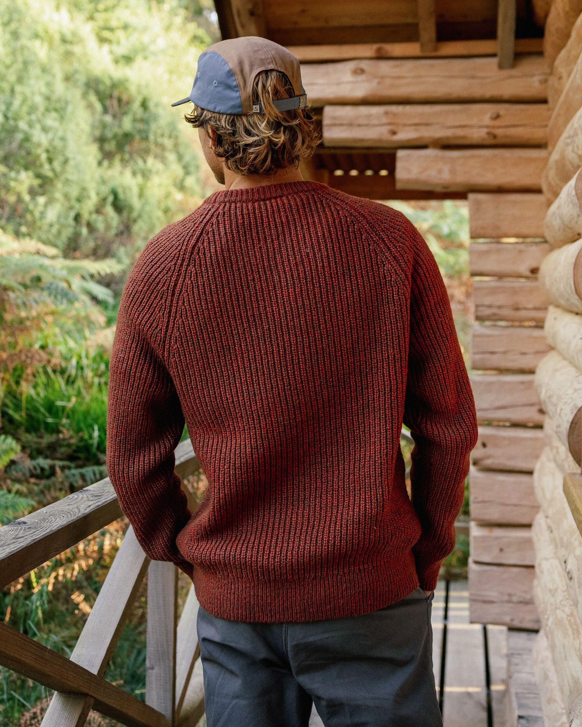 Fog Recycled Knitted Jumper - Red Ochre - Lifestyle