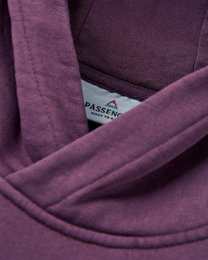 Outlook Recycled Cotton Hoodie - Deep Plum - Flatlay