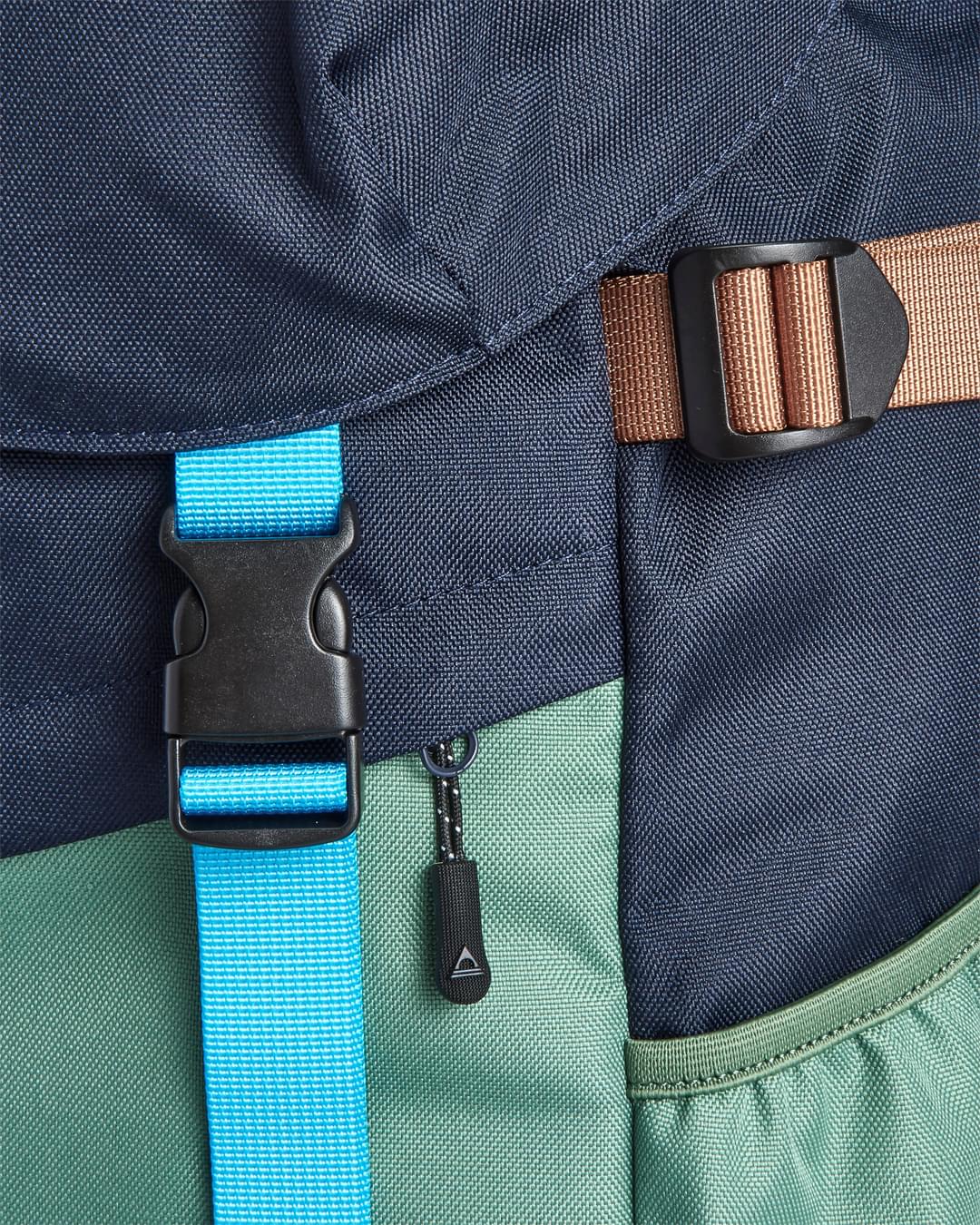 Boondocker Recycled 26L Backpack - Deep Navy/Laurel Green - Flatlay