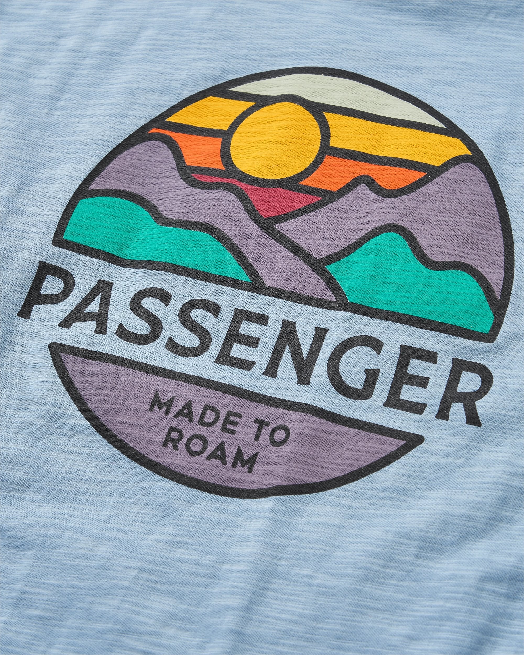 Laidback Recycled Cotton T-Shirt - Faded Denim - Flatlay