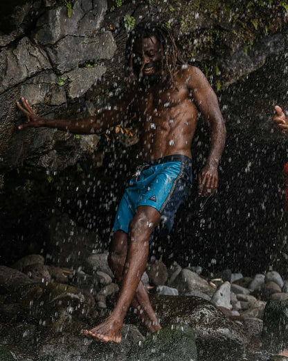 Hollow Recycled Boardshort - Blue Pool - Lifestyle
