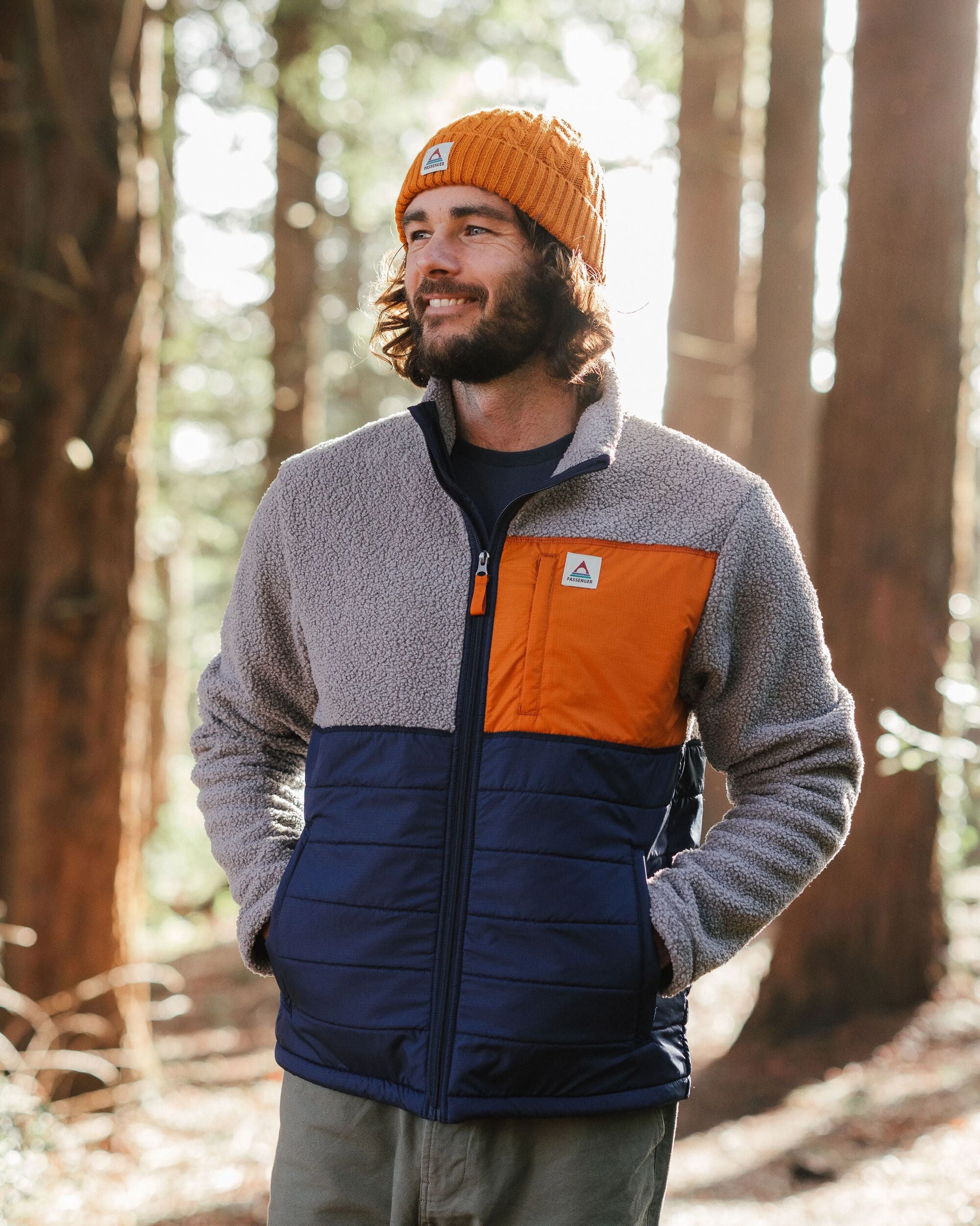 Born Explorer Recycled Polar-Lined Sherpa Fleece - Steel Grey - Lifestyle