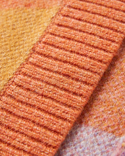 Scenic Recycled Long Knitted Cardigan - Scenic Sunrise Orange - Flatlay