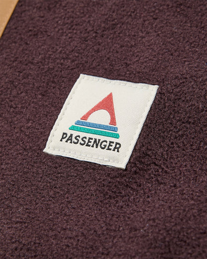 Woodland Hoodless Recycled Polartec® Fleece - Espresso/Tidal Blue - Flatlay