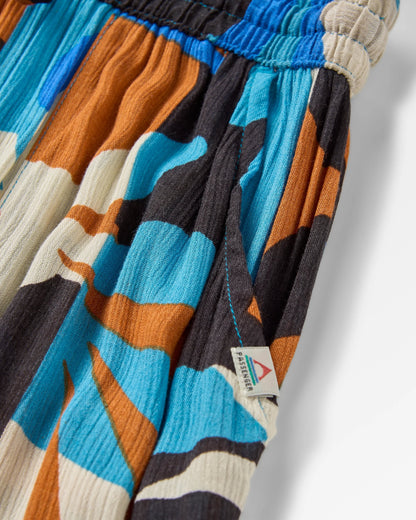 Zephyr Woven Maxi Skirt - Mountain Foliage Blue - Flatlay