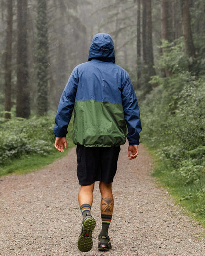 Trailscape Men's Recycled Waterproof Jacket - Dark Denim/Wild Green - Lifestyle