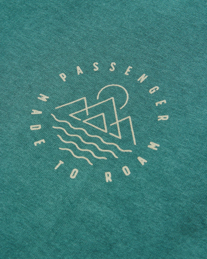 Escapism Recycled Cotton T-Shirt - Deep Ocean - Flatlay