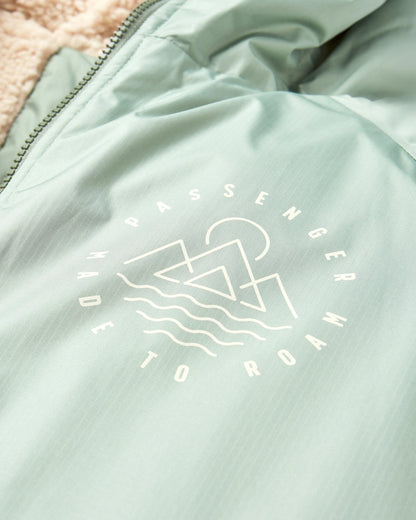 Escapism Recycled Sherpa Lined Changing Robe - Pistachio - Flatlay