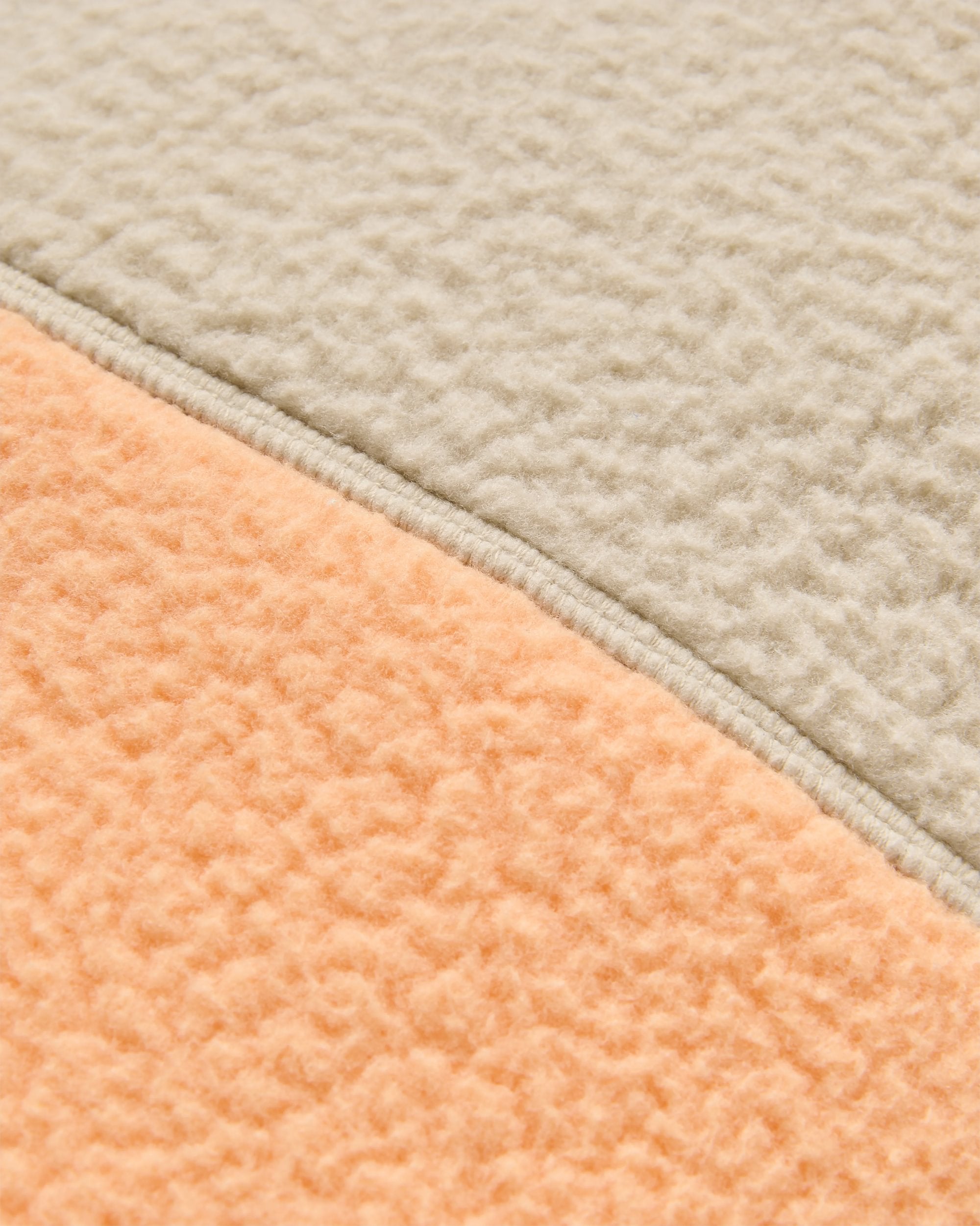 Fairbanks Full Zip Recycled Sherpa Gilet - Oatmeal/Orange Peach - Flatlay