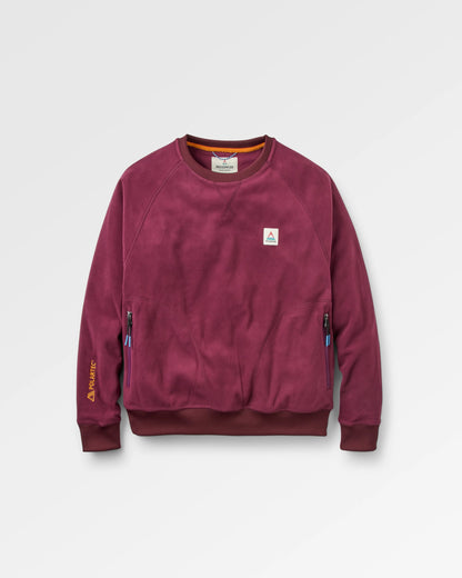 Ayla Micro Polartec® Crew Fleece - Fig - Flatlay