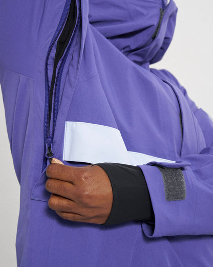 Snowscape Women's Recycled Anorak - Purple Indigo - Studio Model