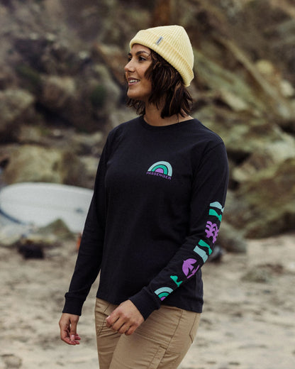 Papercut Recycled Cotton LS T-Shirt - Black - Lifestyle