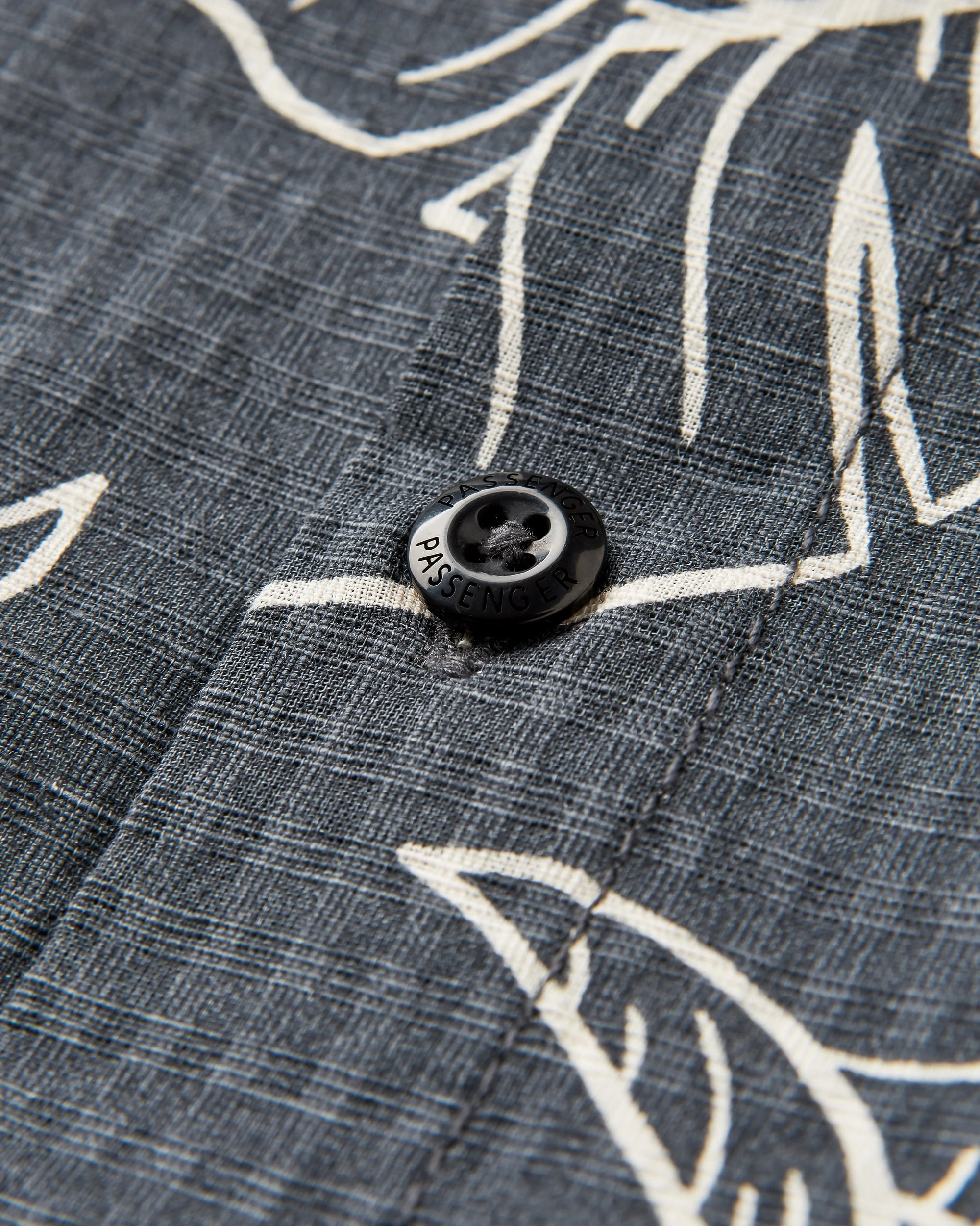 Chill Textured Organic Cotton Short Sleeve Shirt - Palm Faded Black  - Flatlay