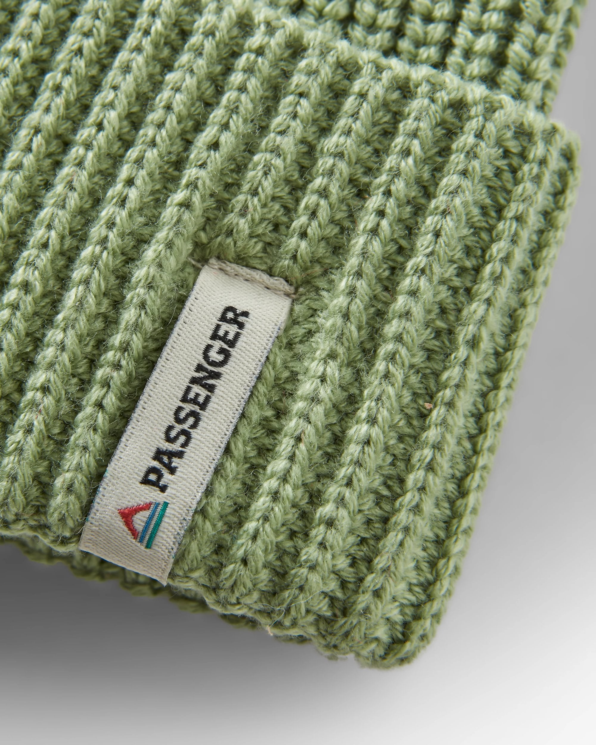 Compass Recycled Beanie - Stem Green - Flatlay