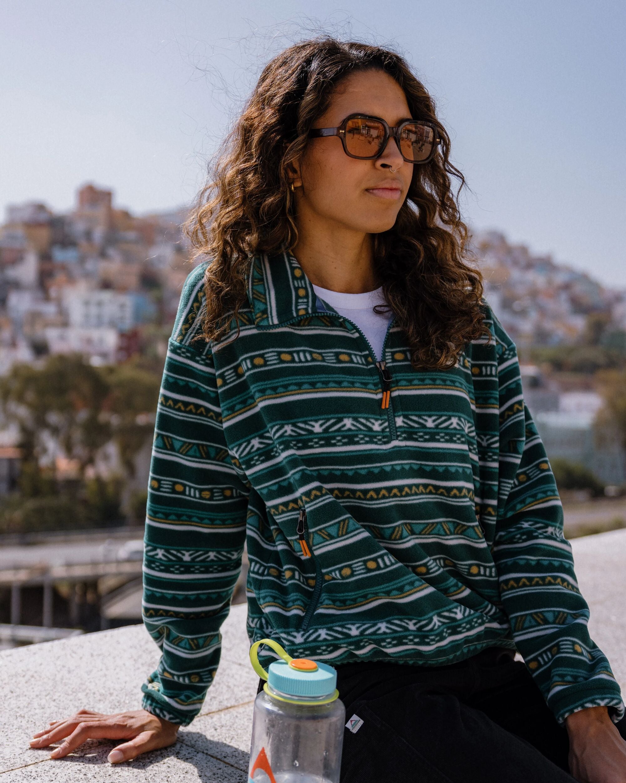 Ayla Micro Polartec® Fleece Geo Stripe Mediterranean – Passenger