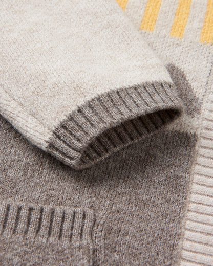 Nettle Recycled Knitted Cardigan - Birch - Flatlay