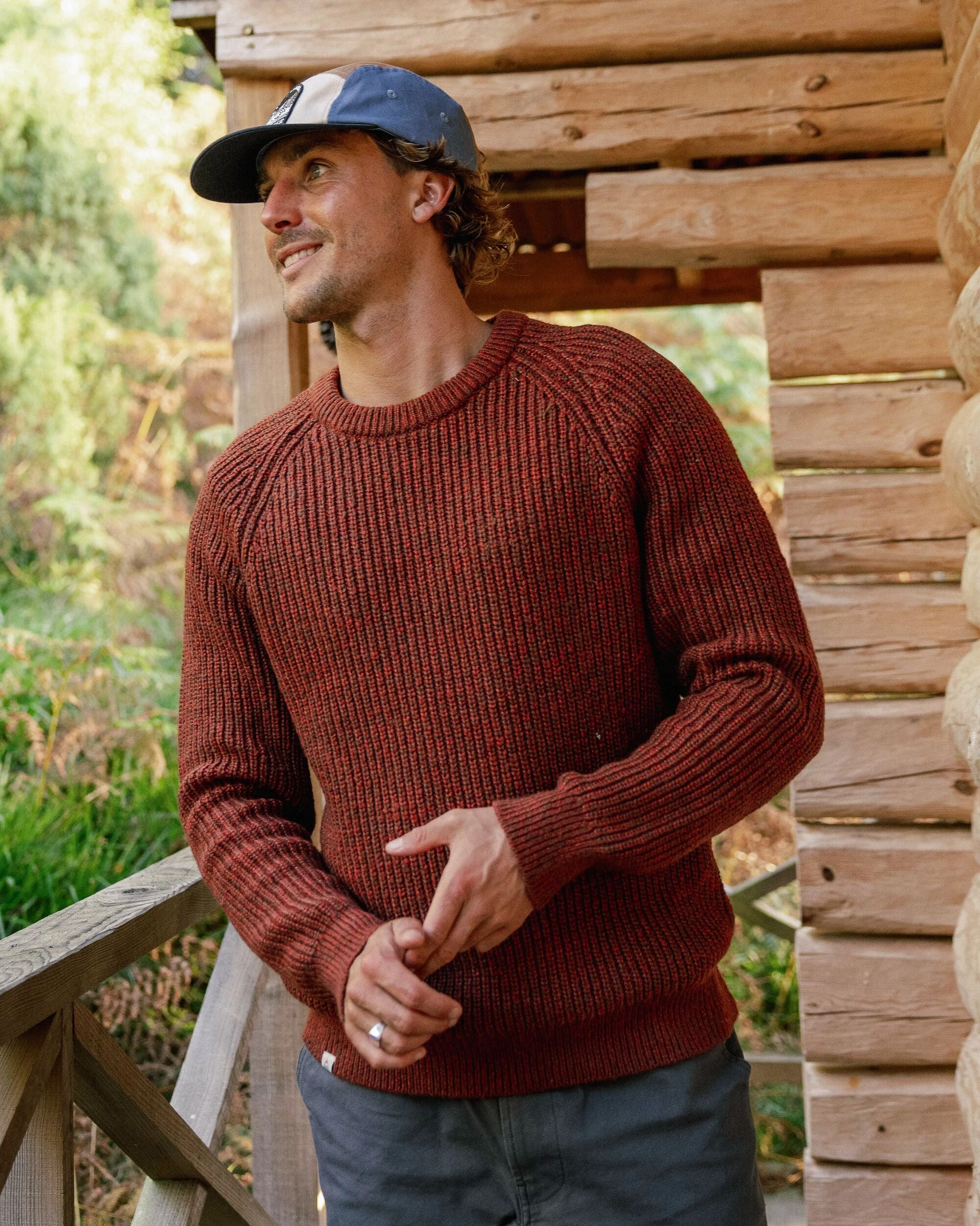 Fog Recycled Knitted Jumper - Red Ochre - Lifestyle