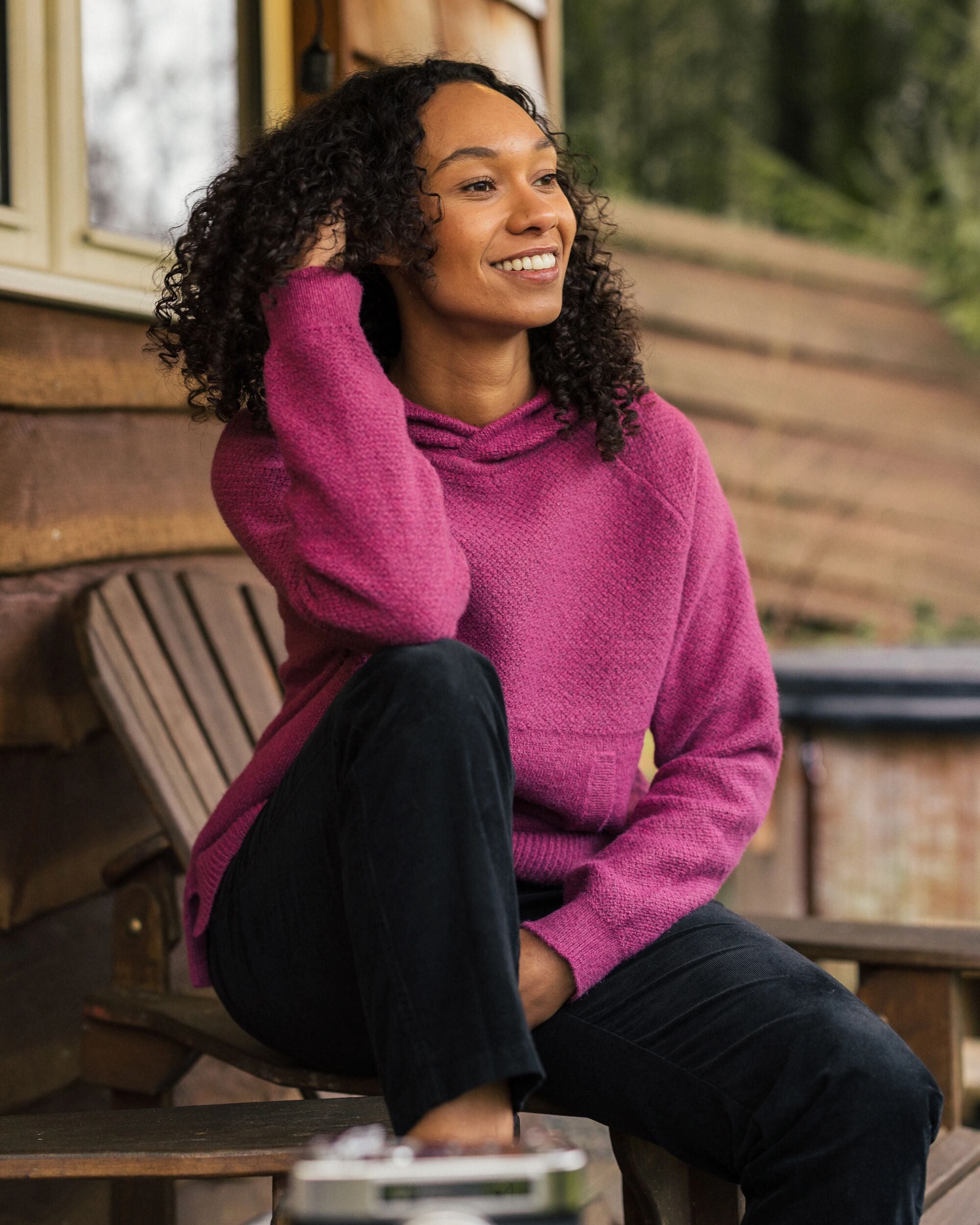 Cove Recycled Knitted Hoodie Rhubarb – Passenger