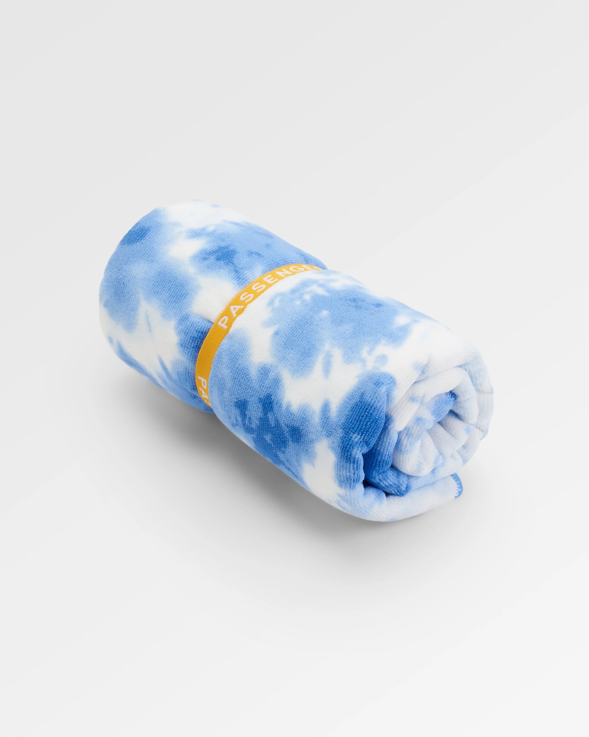 Travel Recycled Quick Dry Towel - Tie Dye Cornflower - Flatlay