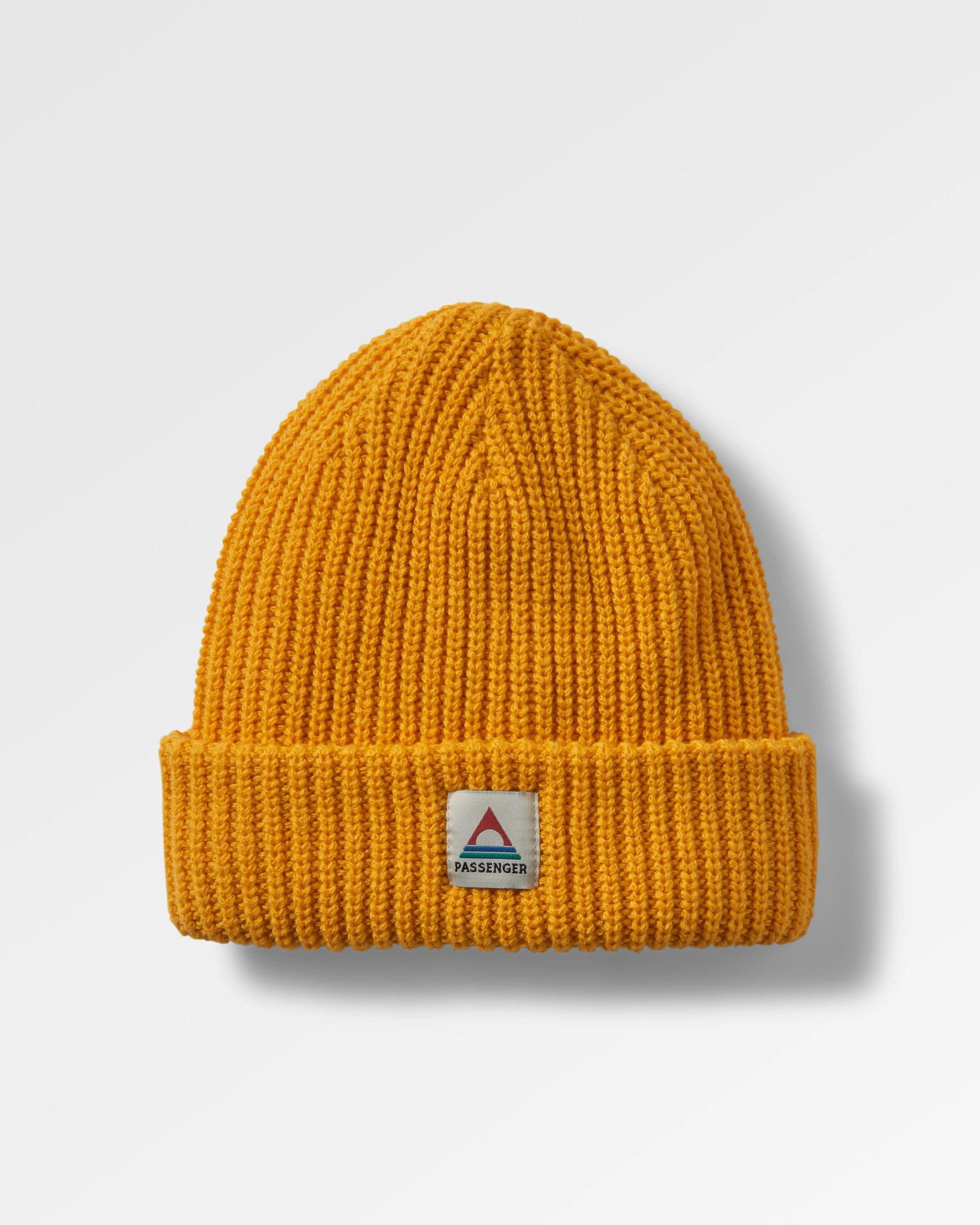 Beechwood Fleece Lined Recycled Beanie - Mustard Gold - Flatlay