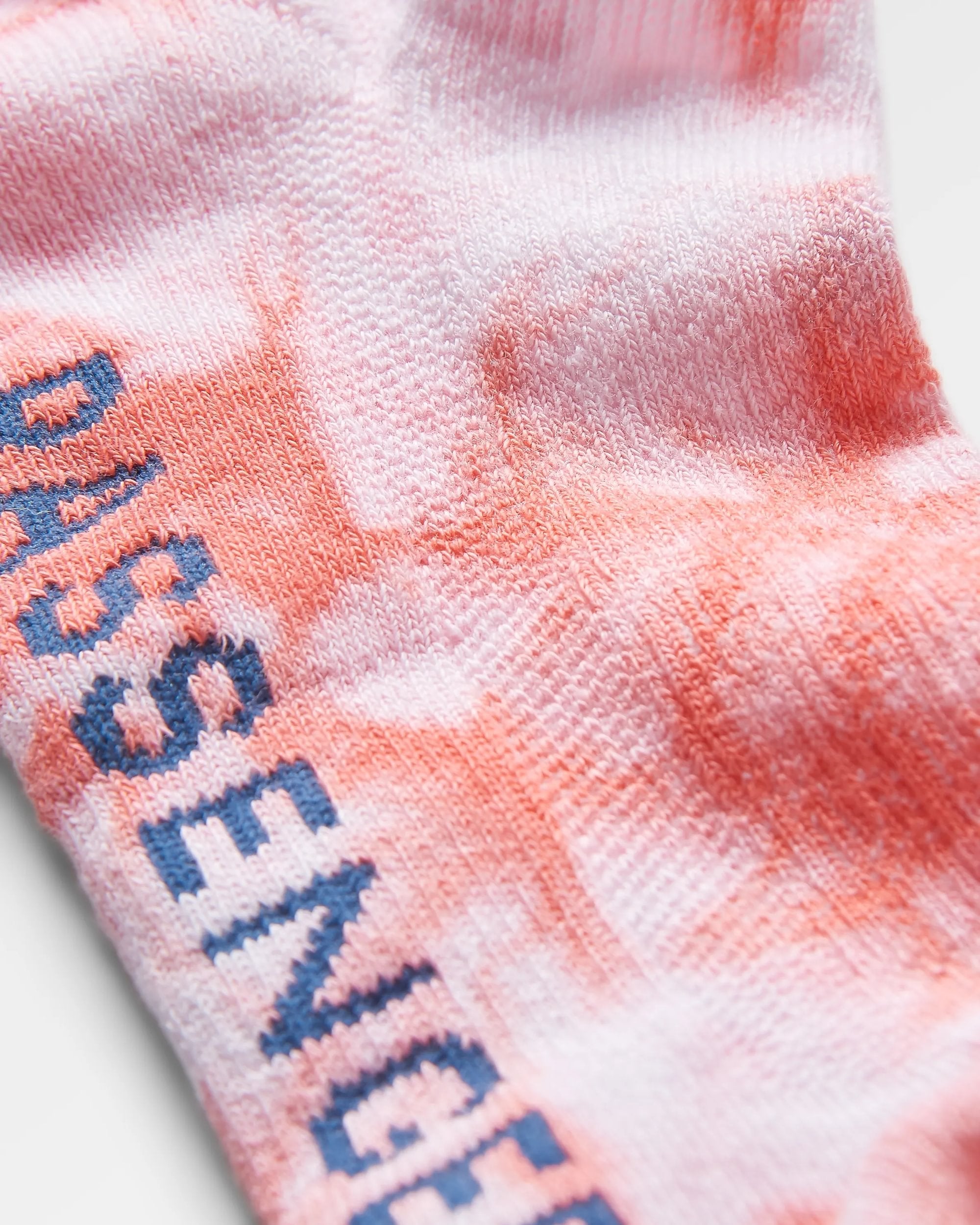 Organic Trainer Socks - Tie Dye Shell Pink - Flatlay