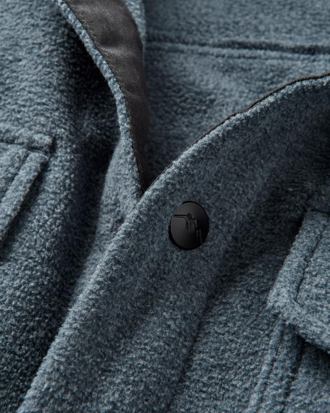 Maple Polar Recycled Fleece Shirt - Navy Marl - Flatlay