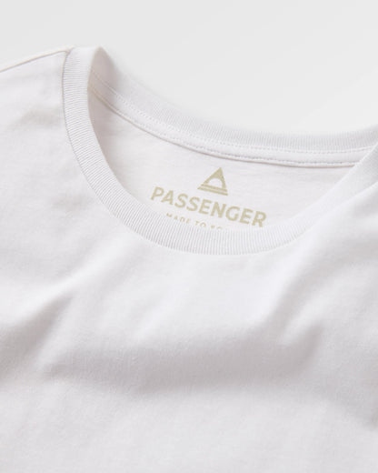 Roam Recycled Cotton T-Shirt - White - Flatlay