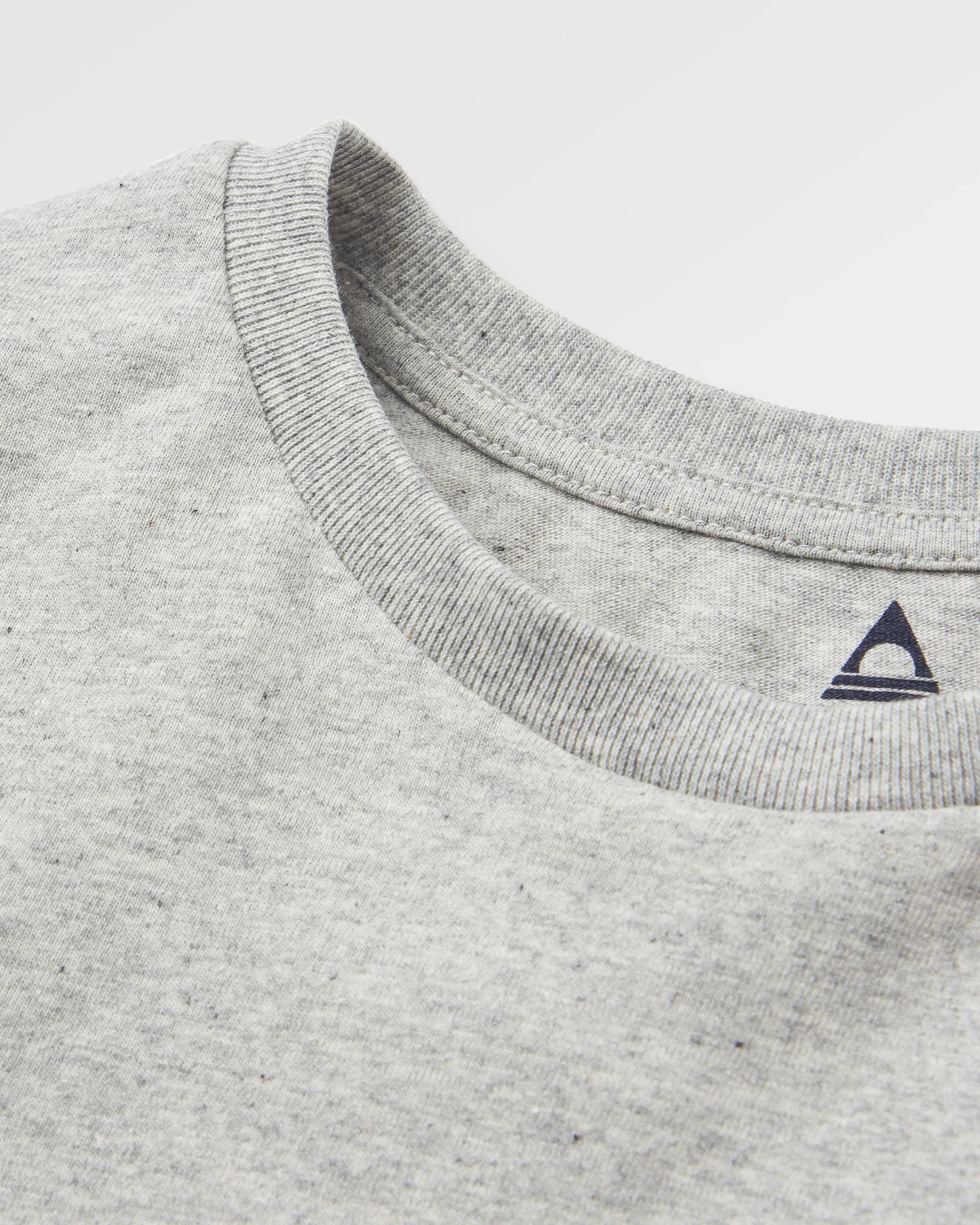 Roamer Men's Recycled Cotton T-Shirt - Grey Marl - Flatlay