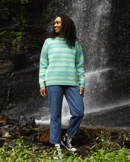 Fika Recycled Knitted Jumper - Sea Blue Dip