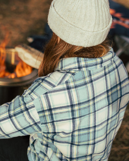 Orion Recycled Sherpa-Lined Polar Fleece Shirt - Oatmeal/Arctic Check - Lifestyle