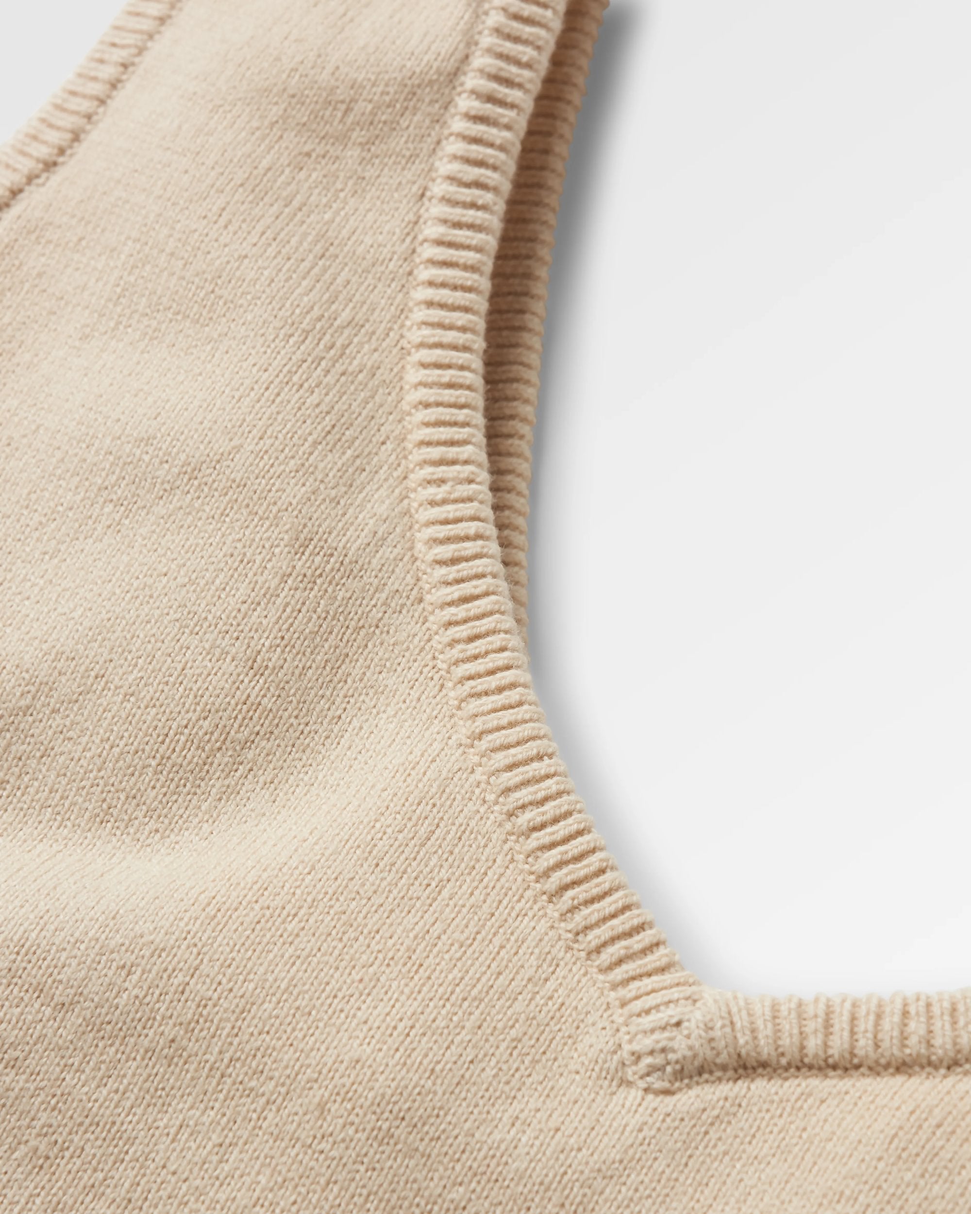 Migrate Organic Knitted Vest - Oat - Flatlay
