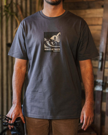 Waves & Trees Organic Cotton T-Shirt - Charcoal - Lifestyle