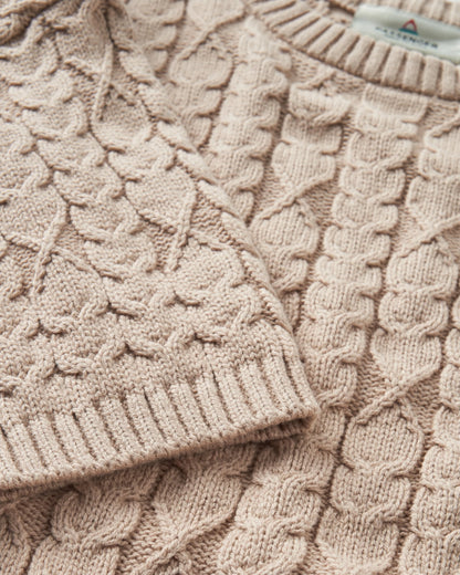 Homely Short Sleeve Knitted Jumper - Simply Taupe - Flatlay